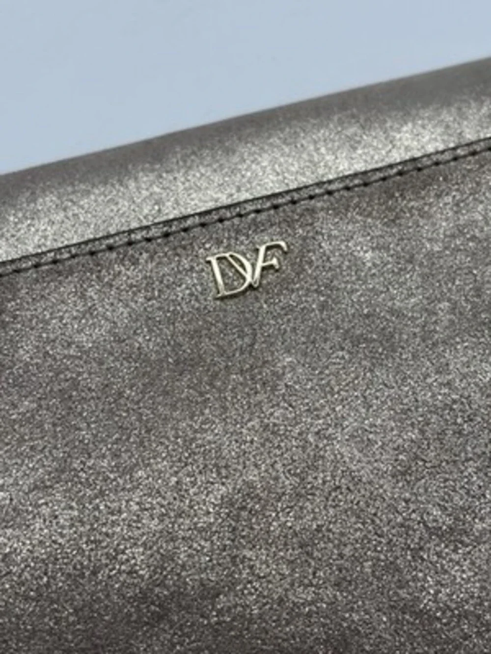 Diane von Furstenberg Metallic Gold Clutch Metal Magnetic Heavy Gorgeous!
